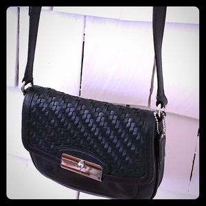 Black leather crossbody bag